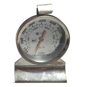 Cooper DOT2 Stainless Steel Oven Thermometer NSF Analog Dial 150-550F Silver